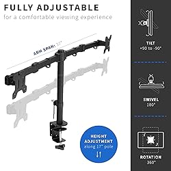 VIVO Full Motion Dual Monitor Desk Mount Clamp