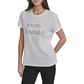 DKNY Womens Lounge Cotton Stretch Logo Tee Knit Top