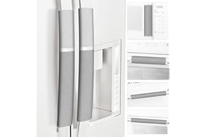 ELCOOR Refrigerator Handle Covers, 6PCS, Safeguard Your Kitchen and Appliances and Keep Them Clear of Grease, Stains etc. Upgrade Your Kitchen Decor with Original Design,Timesaver! (Grey/Platinum)