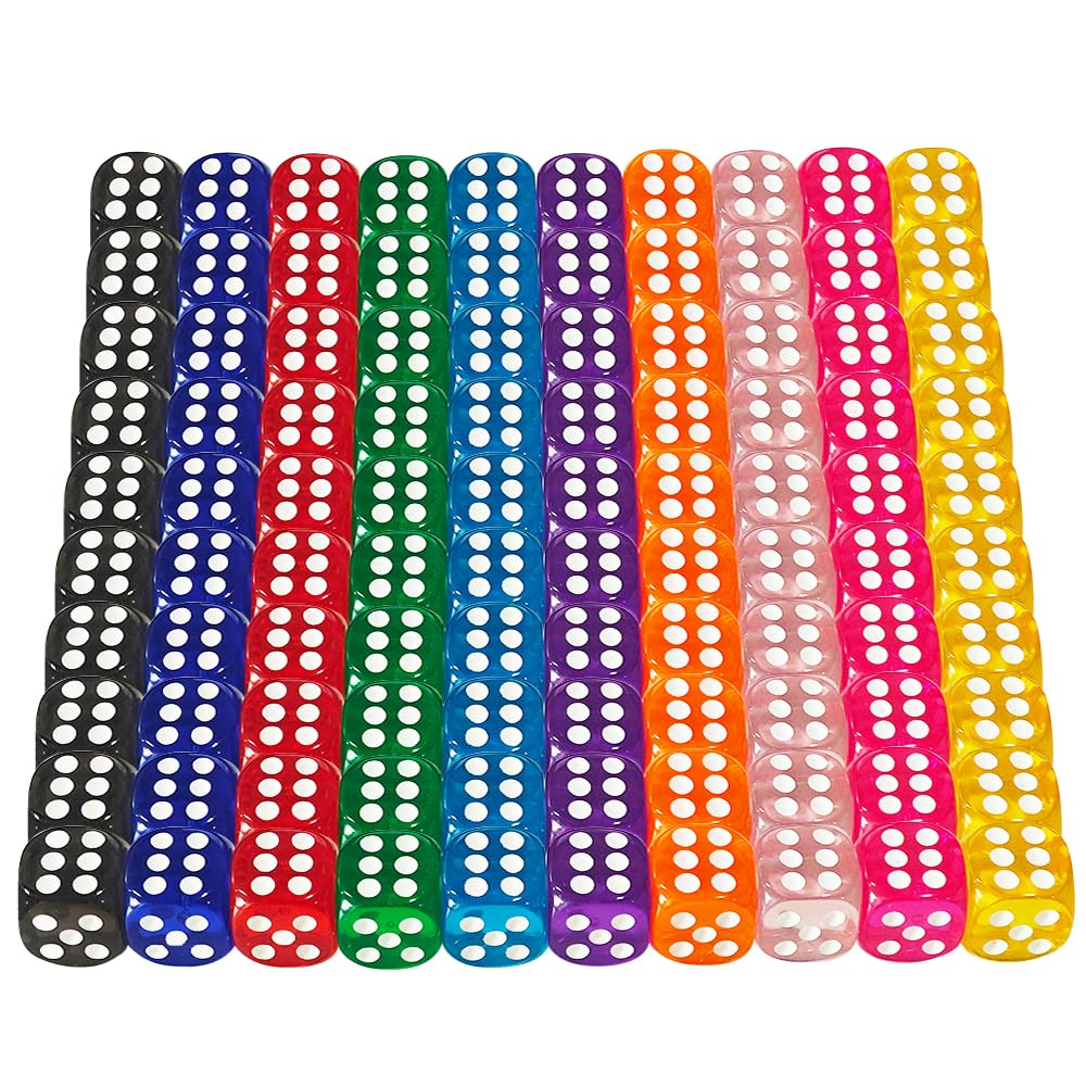 100 Pieces 6 Face100 Pieces 6 Faces Game Dice,Suitable for Math Teaching Games, Family Gamess Game Dice