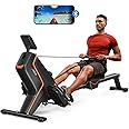Magnetic Rowing Machines for Home (R05), Water Rowing (R10), 16 Levels of Quiet Resistance Foldable Compact Rowing Machine 350 LB Weight Capacity with Bluetooth, App Supported, Tablet Holder