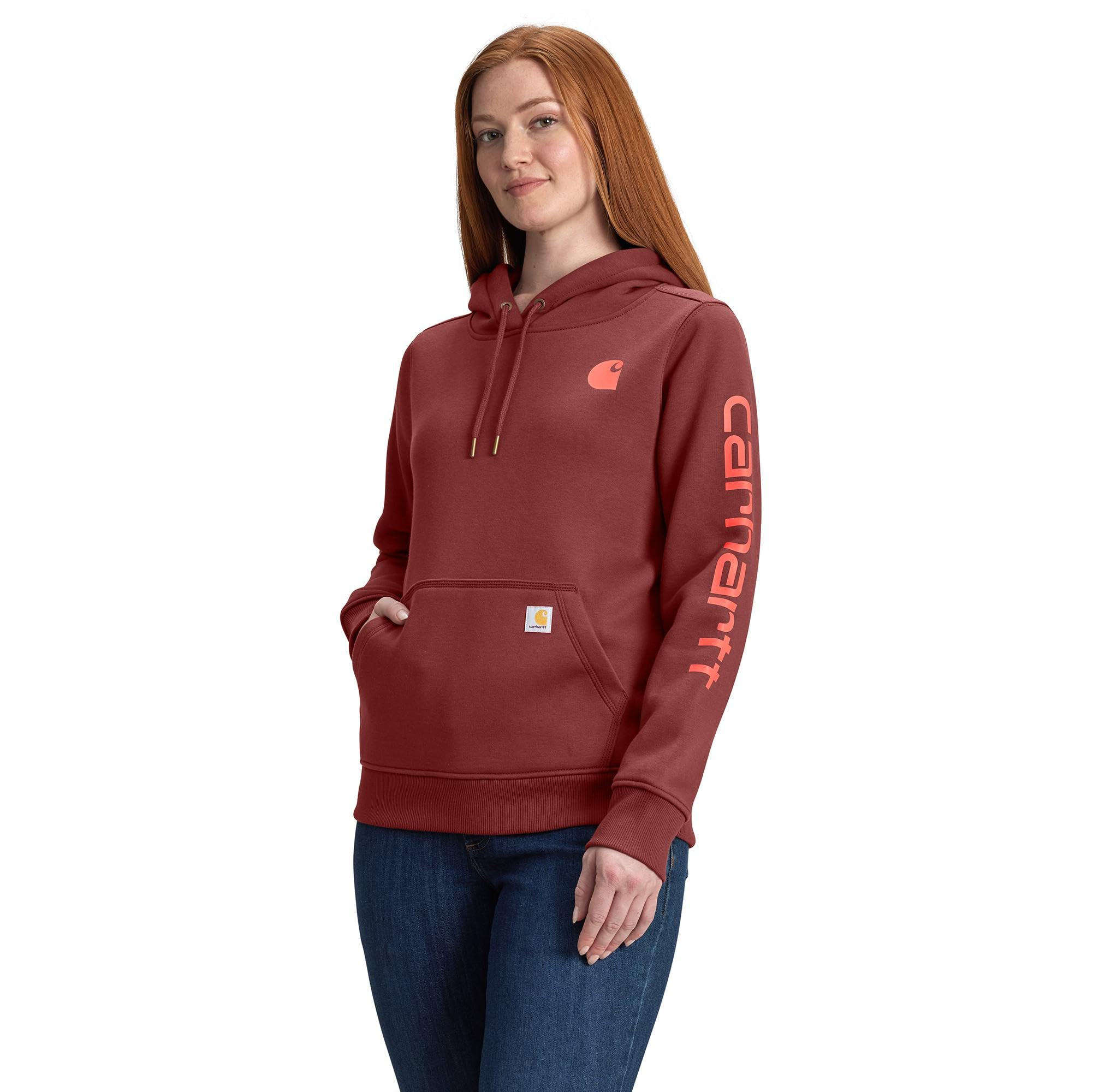 Carhartt Women's Iconic Clarksburg Logo Sweatshirt, Barnwood, 2X Image