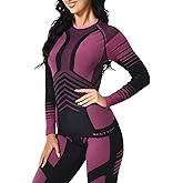 MEETYOO Thermal Underwear Set for Women, Winter Long Johns with Fleece Lined Warm Base Layer Top and Bottom Set for Skiing