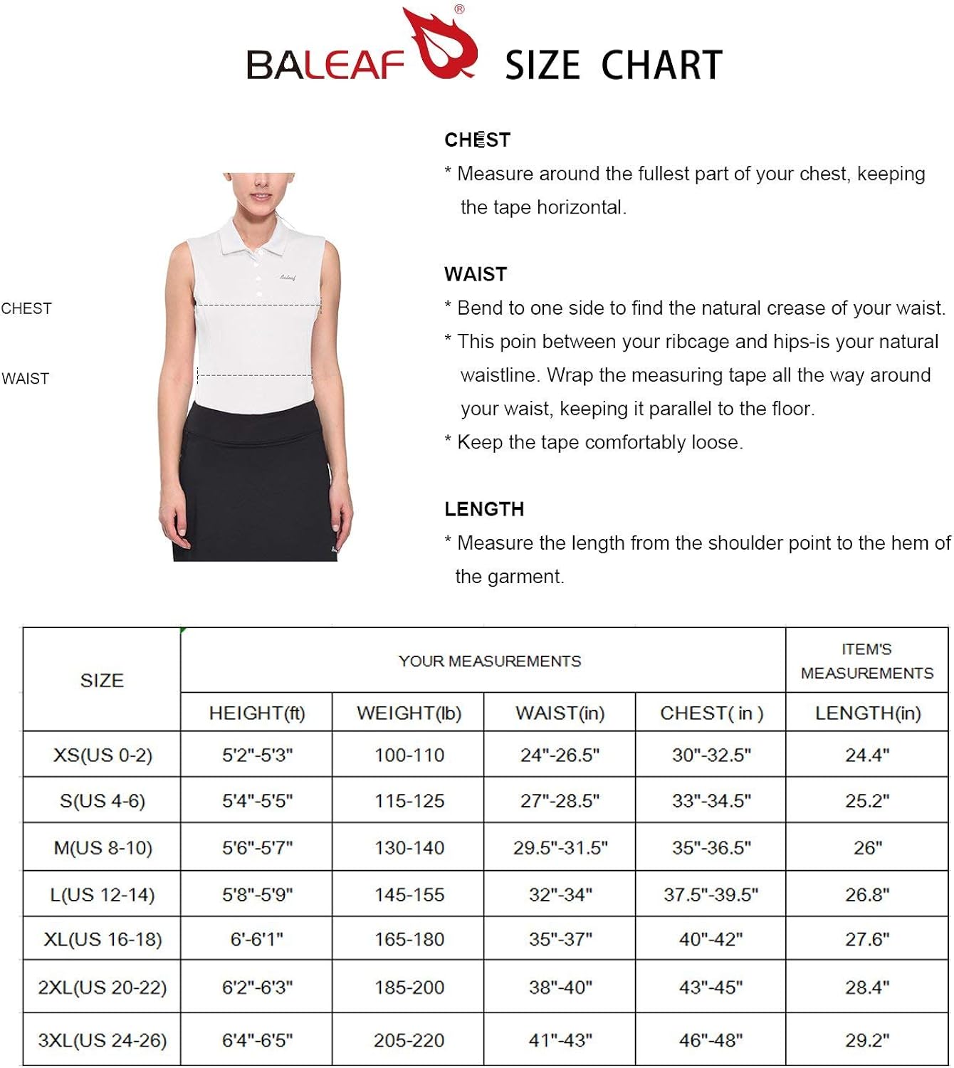 BALEAF Women's Golf Sleeveless Polo Shirts Tennis Tank Tops Quick Dry UPF 50+: Clothing