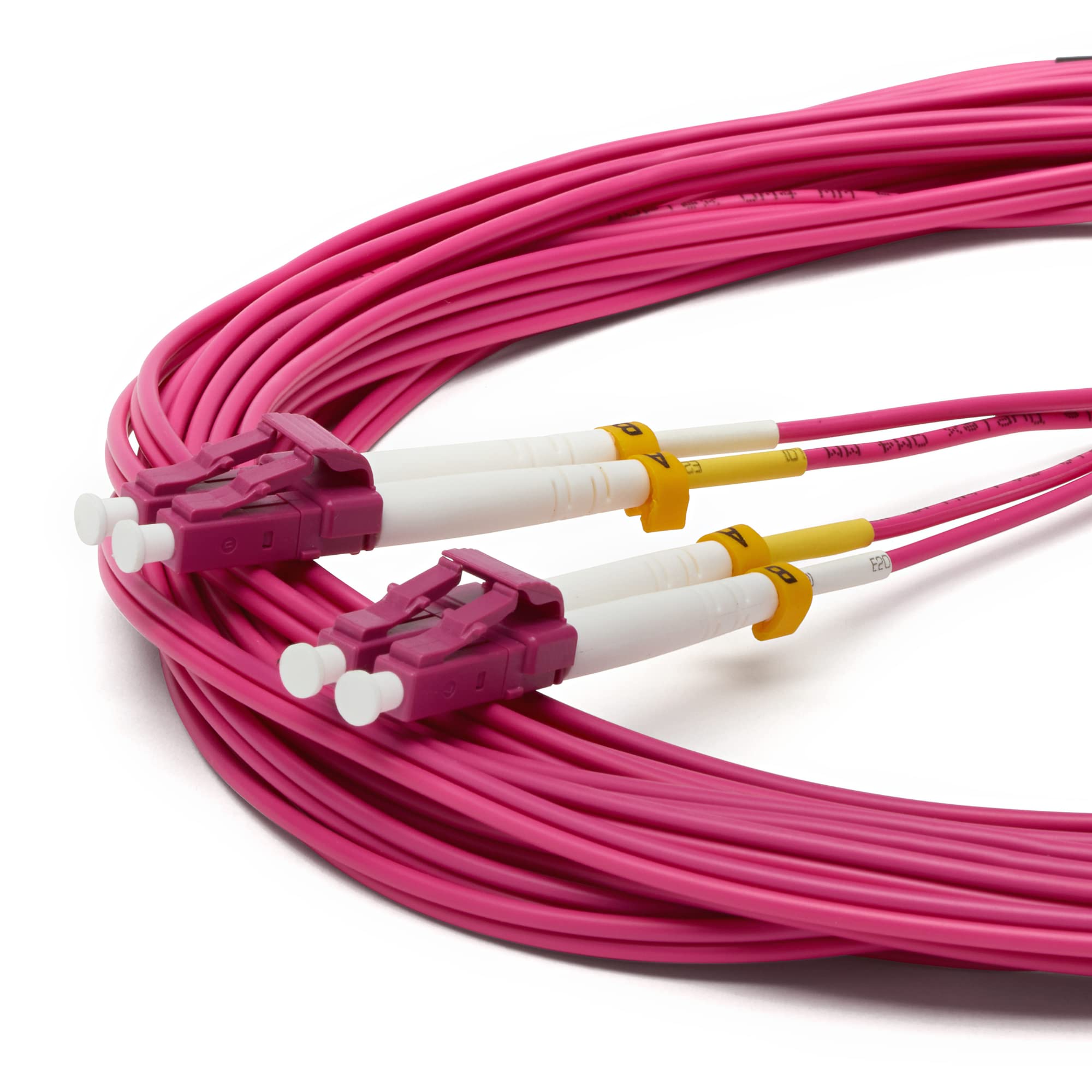 trueCABLE LC to LC OM4 Fiber Patch Cable, 1.5m (4.92ft), UPC Polish, 100GB Multimode (MM) Duplex 50/125um, Riser Rated (OFNR), UL Listed, 1pc, Violet