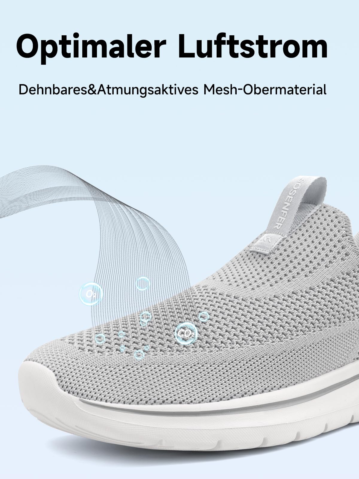 Sosenfer Schuhe Herren Slip On Sneaker Fitness Turnschuhe Atmungsaktiv Ohne Schnürsenkel Walkingschuhe Hands-Free Freizeit Schlupfschuhe-QIANHUI-45 5