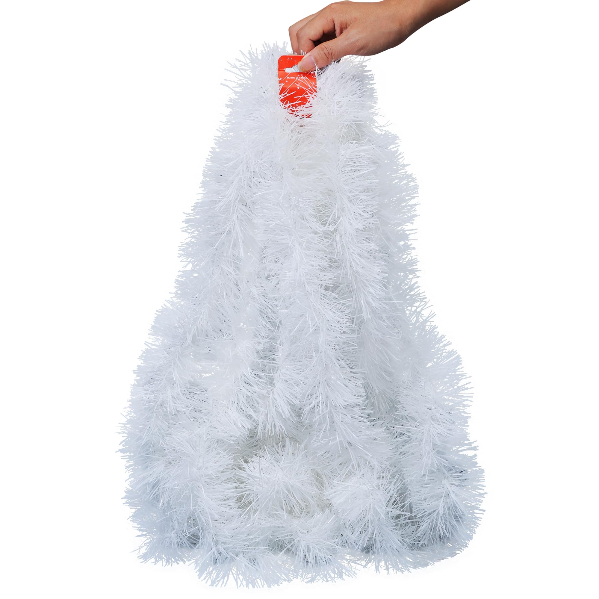 32.8ft Shiny Tinsel Garland - Metallic Christmas Tree Hanging Decorations for Indoor & Outdoor Parties