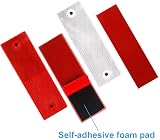 Heyu-Lotus 20 Pcs Reflectors Rectangular Rear Self Adhesive Red/White view 5