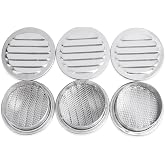 Round Aluminum Louver with Insect Screen, 2 Inches, 6-Pack