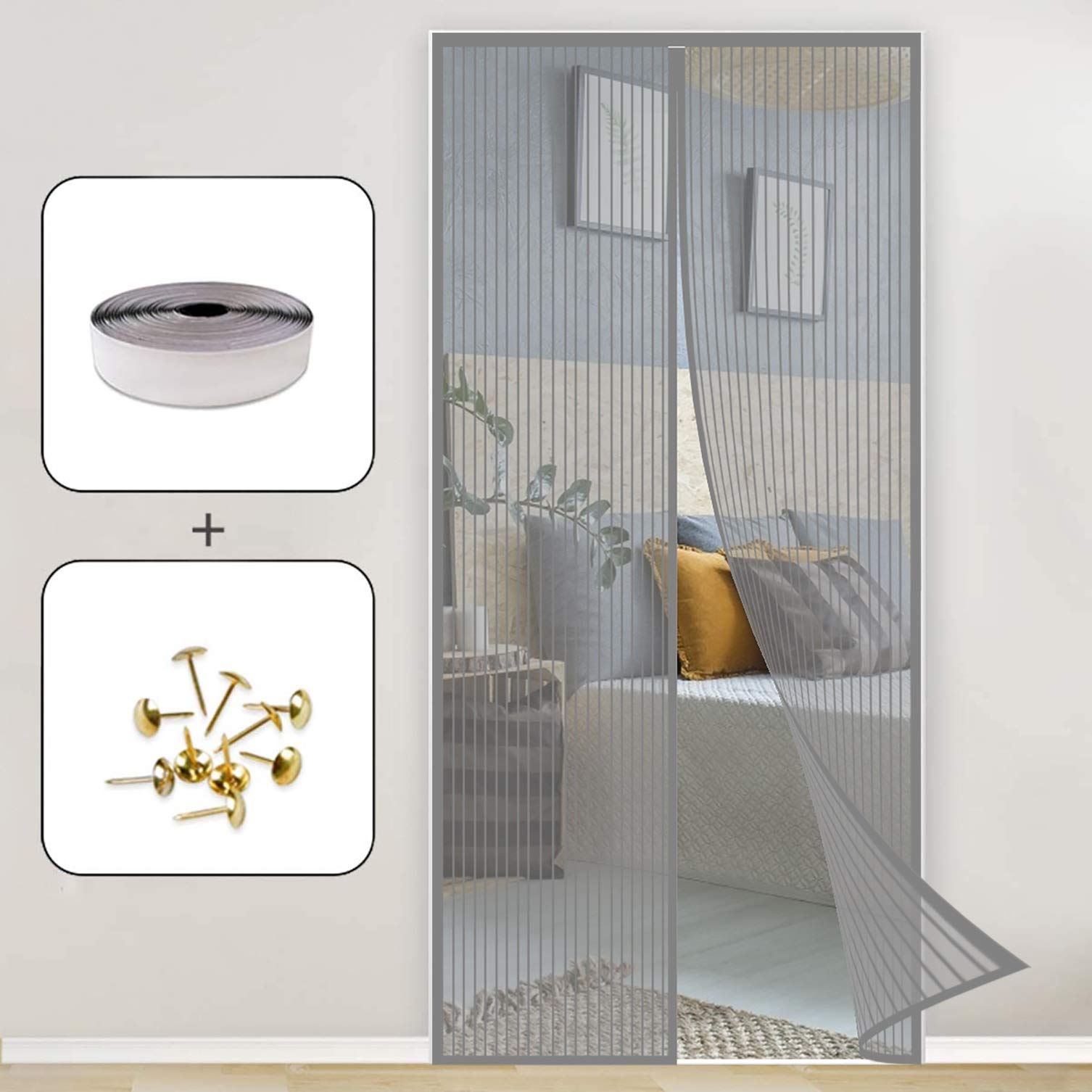 Magnetic Screen Door, 190x230cm Mosquito Bug
