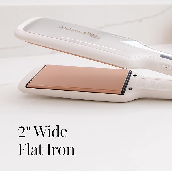 REMINGTON SHINE THERAPY 2 INCH HAIR STRAIGHTENER, FLAT IRON INFUSED WITH ARGAN OIL & KERATIN, PROFESSIONAL CERAMIC FLAT IRON FOR LESS FRIZZ, SHINY & SMOOTH HOT STYLING TOOLS