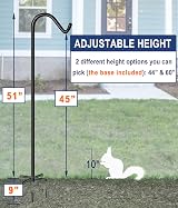 Eazielife 60 Inch Shepherds Hook - Heavy Duty Adjustable Garden Hanger (2 Pack) view 3