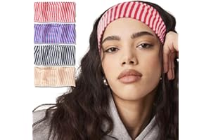 4PACK Stretchy Striped Headband For Women Elastic Wide Hairbands For Yoga Hair Wraps Bohemian Hair Accessories