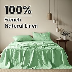 Shilucheng 100% French Linen Sheets - Queen Size