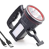 BIGSUN Spotlight Flashlight, 12800 mAh Rechargeable