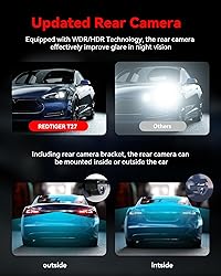 REDTIGER T27 Mirror Dash Cam Front and