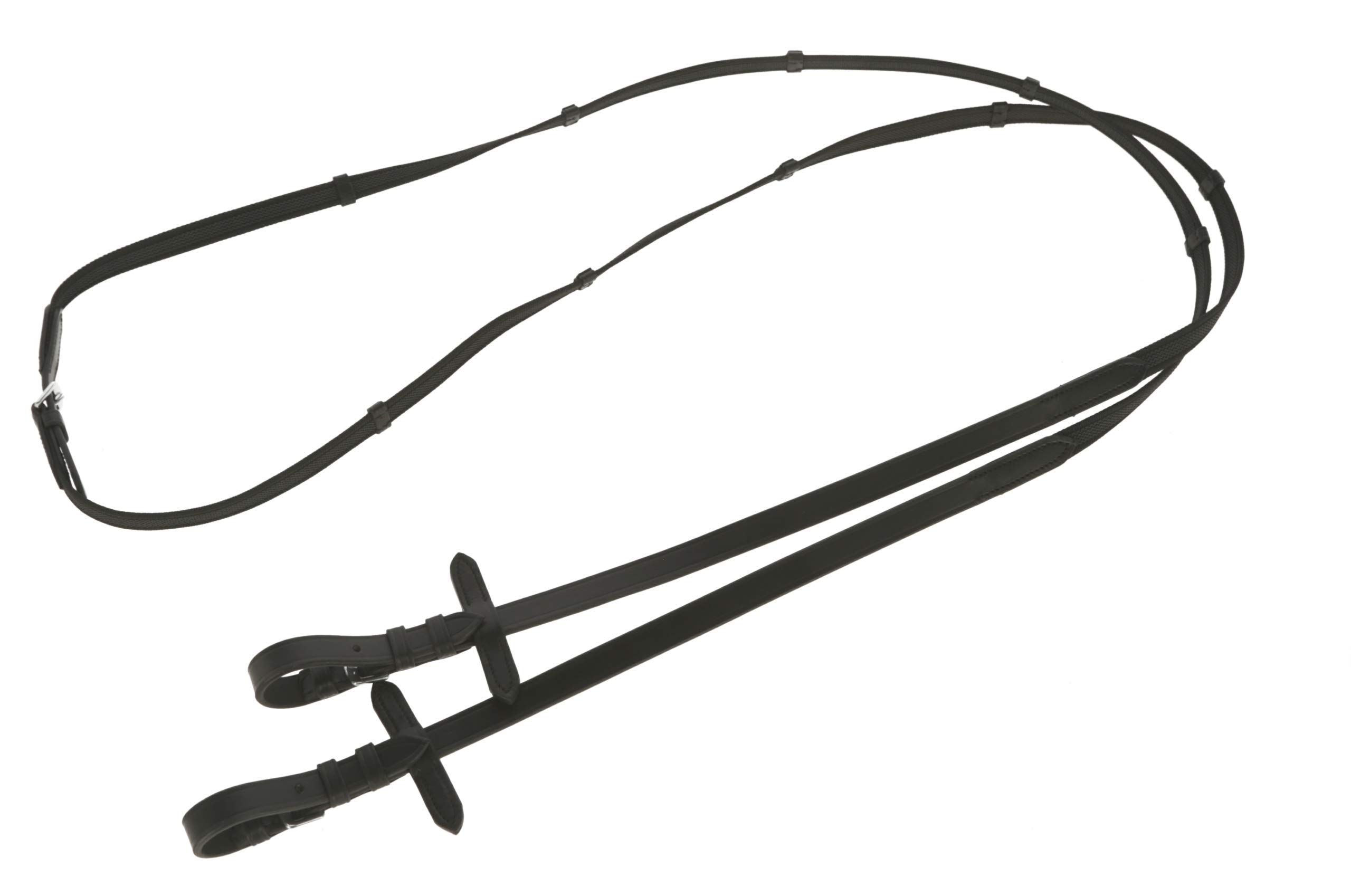 Covalliero Antislip Rubber Reins, Black, Full, 15 mm