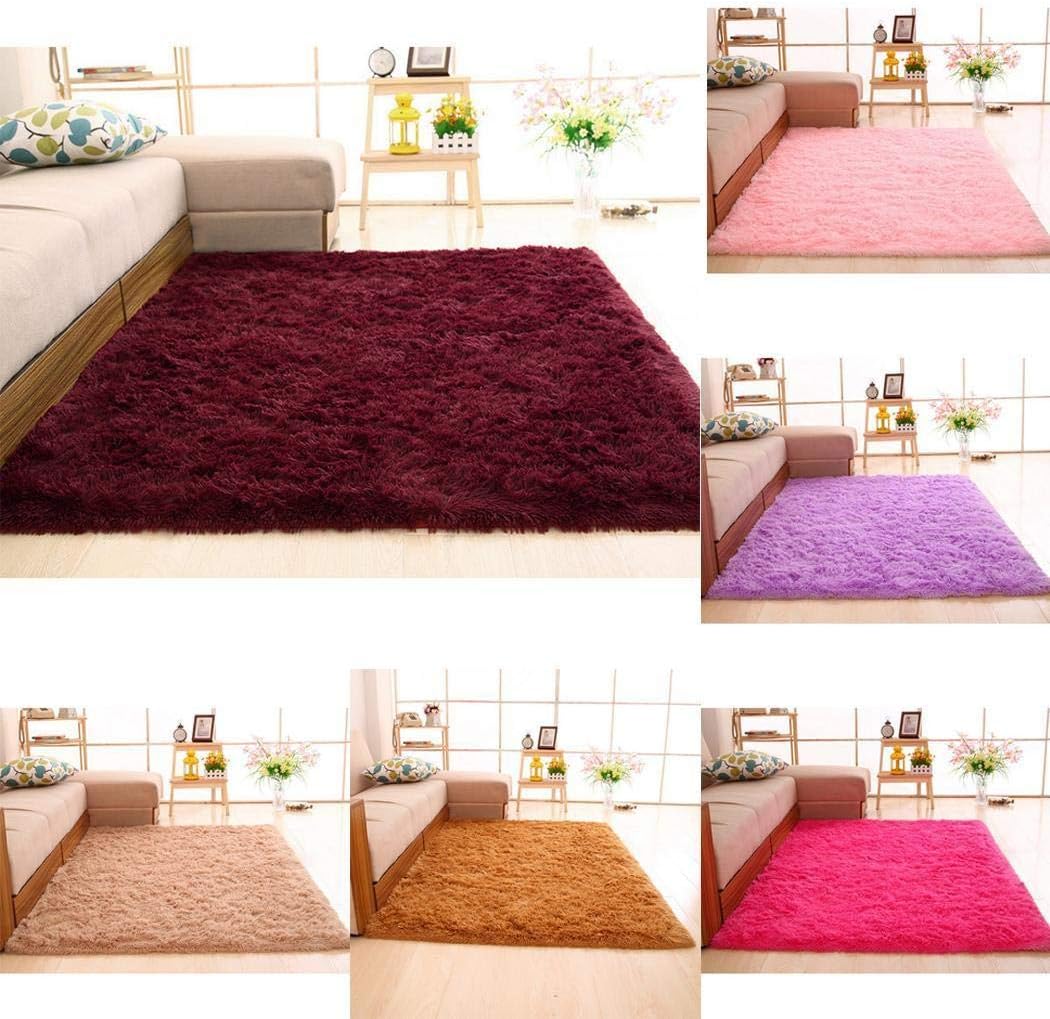 yerflew Household Super Soft Faux Fur Rug for Bedroom Sofa Living Room Area Rugs