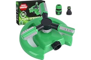 Hinastar Lawn Sprinkler, Automatic Garden Irrigation System, Upgrade 360 Degree Rotation Irrigation System, Large Area Coverage, Sprinkler for Yard, Lawn, Kids and Garden-1Pack（Light Green）