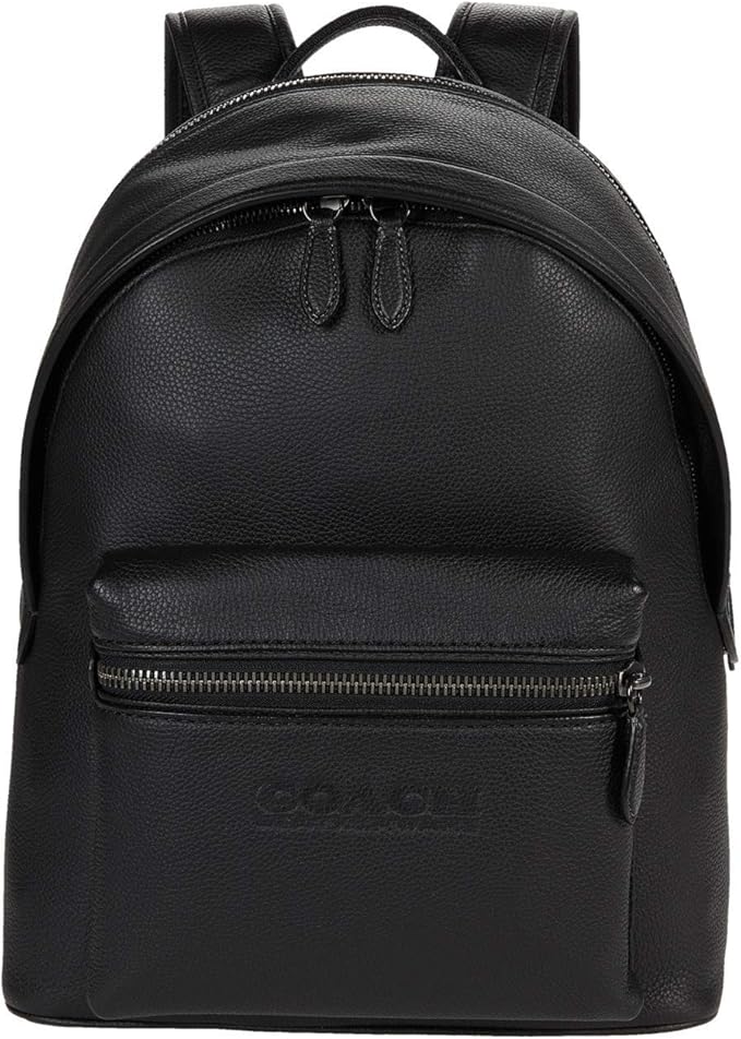 COACH Charter Backpack in Refined Pebbled Leather Ji/Black One Size