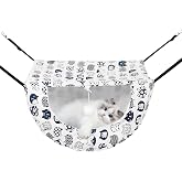 Admaison Cat Hammock for Cage with Ball,Hanging Pet Hammock Bed Adjustable,Double Layer Soft Sleeping Hammock for Cats,Ferret,Puppy,Rabbits,Small Animals,1Pack (White)