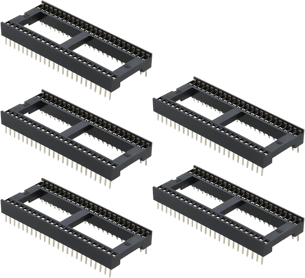 VGOL 5pcs 48pin IC Chip Socket Solder Type Adapter 1.27mm Pitch Dual Row DIY