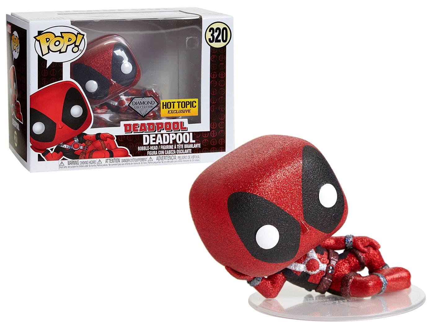 Funko POP! Diamond Collection Marvel #320 - Deadpool H.T. Exclusive Bundled with PET Compatible .5mm Extra Rigged Protector