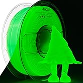 AMOLEN 3D PLA Printer Filament, 1.75mm Glow in The Dark Green PLA Filament for 3D Printing, Best with UV Lamps, 1kg Spool (2.2lbs), Dimensional Accuracy +/- 0.02 mm, Fit Most FDM 3D Printers