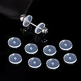 0.28 Inch Silicone Earring Backs Stoppers for Piercings, Clear Discs, 7mm, Non-Pull Stabilizer Pads for Healing Earlobe Support Patches (50 pcs)