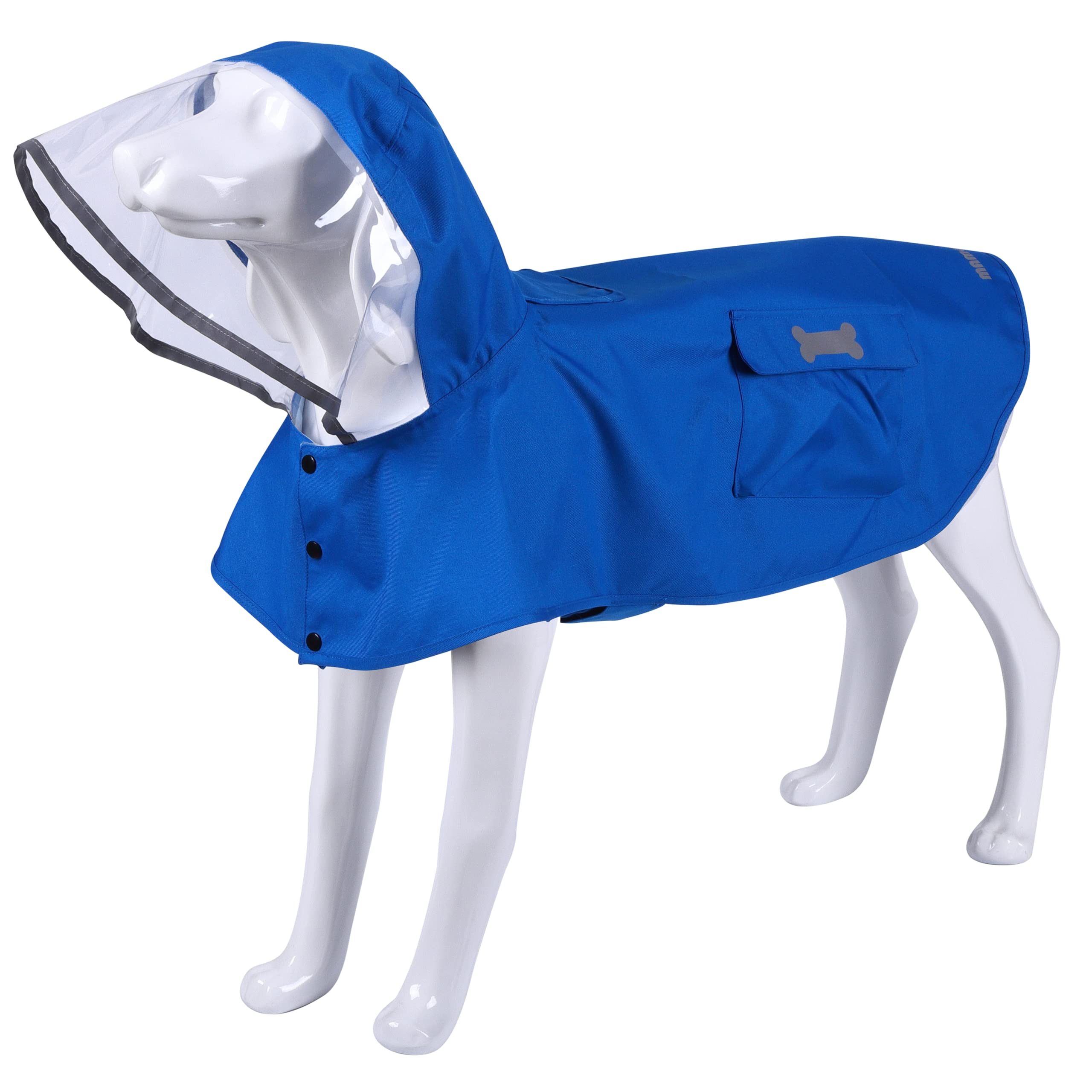 Waterproof Dog Raincoat, Adjustable Reflective Lightweight Pet Rain Clothes with Poncho Hood (X-Small, Blue) — image 1