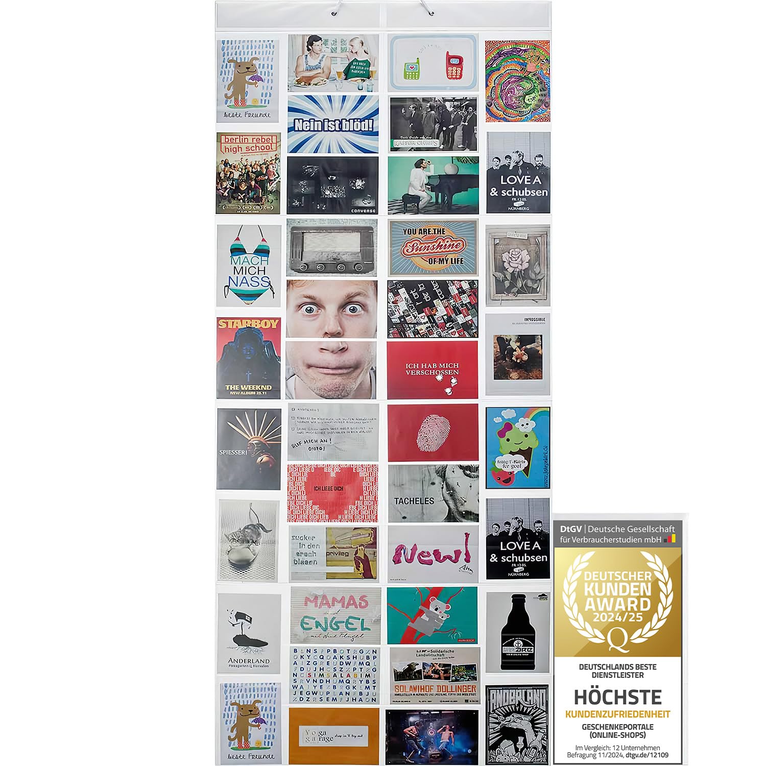 GOODS+GADGETS XXL Photo Curtain with 40 Pockets for 80 Photos 10 x 15 cm Postcards Patterned Cards - Shower Curtain Photo Gallery Milky Photoshop Look