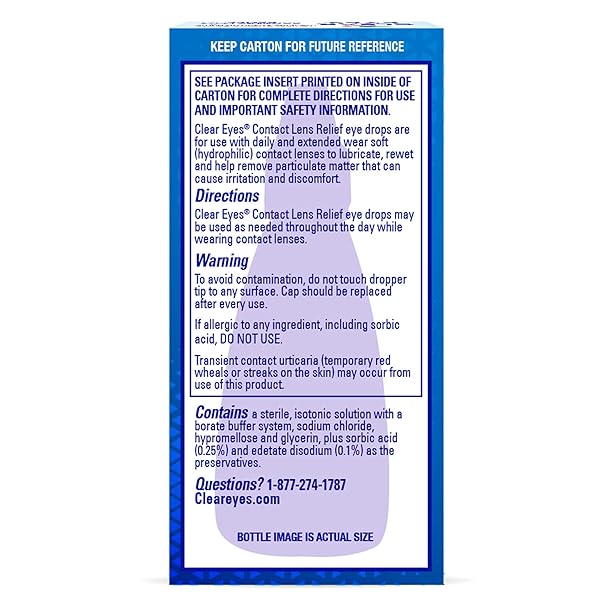 CLEAR EYES CONTACT LENS RELIEF EYE DROPS, 0.5 FL OZ, 3 PACK