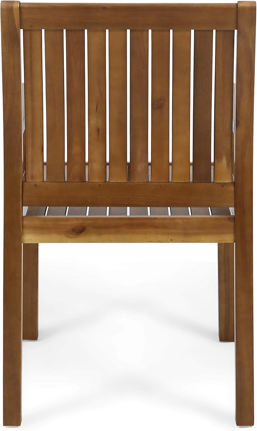 Christopher Knight Home 305350 Teague Outdoor Acacia Wood Dining Chairs (Set of 2), Teak Finish : Garden & Outdoor