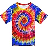 Kids Tie Dye T-Shirts Top for 4-18 Years Boys Girls Child Tees Short Sleeve 3D Print Shirt