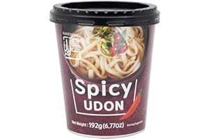 Kaneyama – Noodle Soup Cup, Japanese-Style Udon, Shoyu-Kimchi-Spicy Flavor, Instant & Microwavable Chewy Fresh Noodles, Restaurant Grade Delicious Taste, 6.77 Oz (Pack of 1) (Spicy)