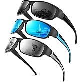 KALIYADI Polarized Sunglasses-for-Men Sports Sunglasses: Mens Sun Glasses with UV400 for Running Fishing Golf