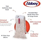 Abbey Kentucky Mop Heads Pack of 5 16oz Thick Cotton Yarn Replacement for Hard view 7