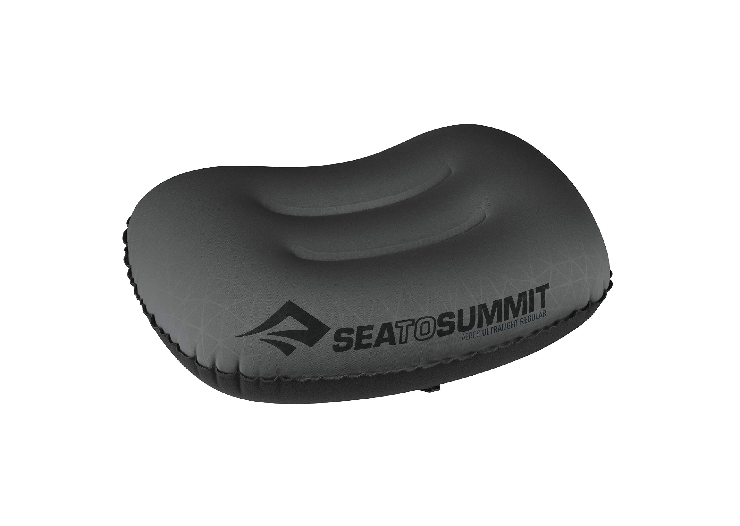 Sea to Summit - Aeros Ultralight Pillow R - Lightest Curved Inflatable Travel Pillow - Stretch-Knit 20D Polyester - Lock System - For Ultralight Backpacking - 36 x 26 x 12cm - Grey - 60g
