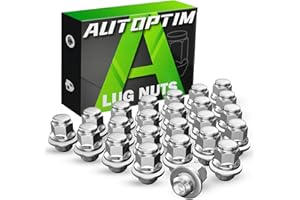 AUTOPTIM 24PCS M12x1.25 OEM Lug Nuts - Replacement for Nissan Armada Frontier NP300, Xterra, Titan Chrome Mag Flat Seat Closed End Factory Wheel Lug Nuts with Washer