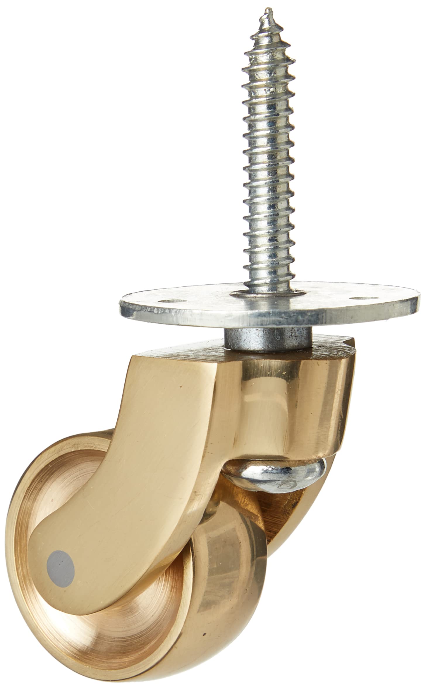 Merriway® BH01574 Brass Castor Caster Wheel, Screw In Type - Polished Solid Brass, 30mm Wheel