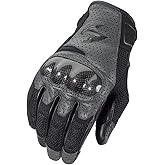 ScorpionEXO Vortex Air Motorcycle Riding Gloves Carbon Fiber Knuckles Touchscreen Compatible (Grey - Large)