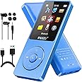 RUIZU 32GB MP3 Player with Bluetooth 5.3, Weight 0.055 lb, Portable Music Player for Kids, Sports, FM Radio, Voice Recorder, 80 Hours Digital Audio Shuffle Playback, Support 128GB Micro SD Card, Blue