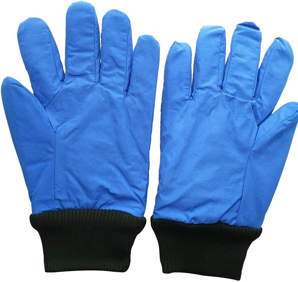 32cm Cryogenic Gloves Work Gloves Wrist Length Cold proof Nitrogen Protective Gloves Blue