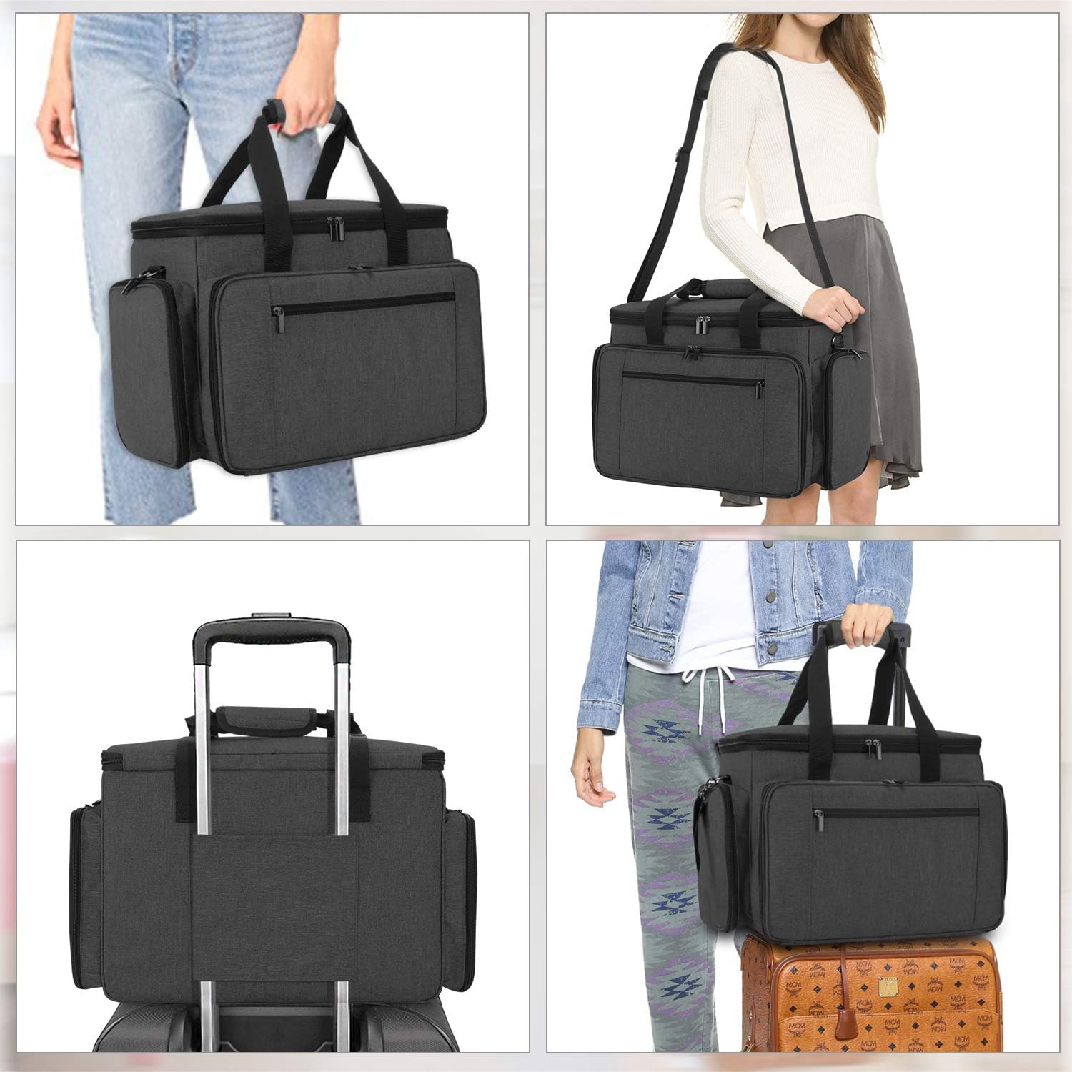 Maleta para Máquina de Coser y Accesorios Luxja Bolsa para Máquina de Coser  Bolsa de Transporte de Máquina de Coser Apto para la Mayoría de Las  Máquinas de Coser Gris Costura y