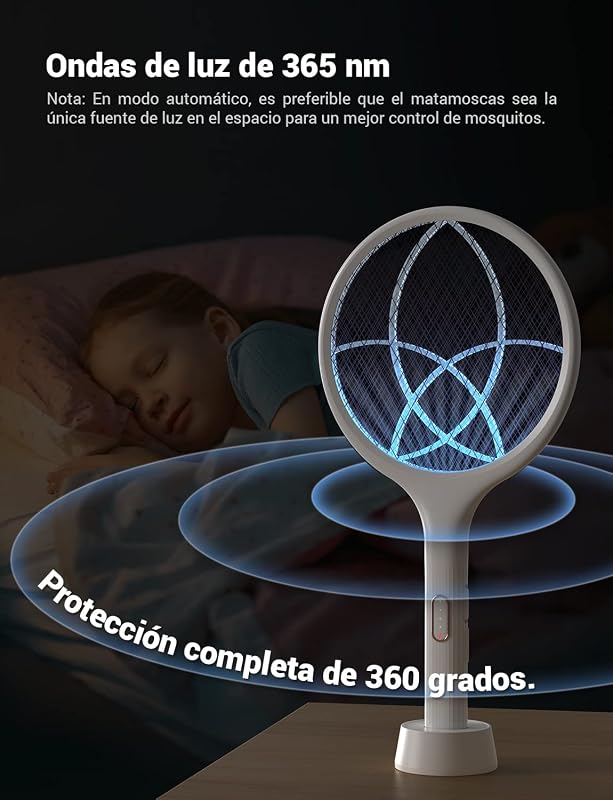 Raqueta Mosquitos Electrica 4000V Mata Mosquitos Electrico 2 en 1