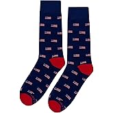 SockFly US Flag Dress Socks Funny Novelty Crazy Fun Design Men Size 8-12 Cotton Casual Crew Colorful Funky Fancy Socks Gift for Men
