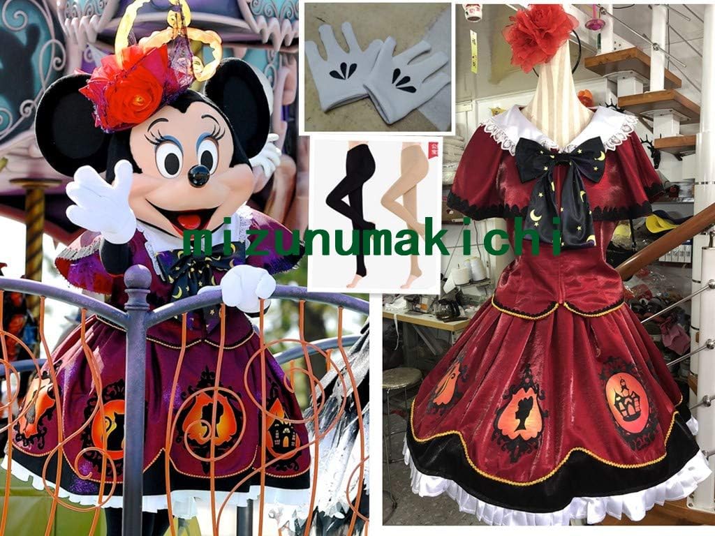 ディズニー ハロウィーン18 スプーキー Boo パレード ミニーマウスコスプレ衣装髪飾り 靴下付き コスプレ 仮装 通販 Amazon