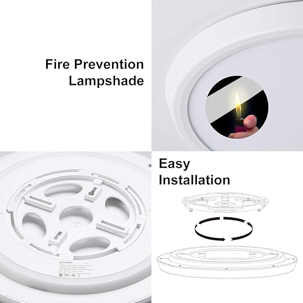 Oeegoo Lmpara LED de techo regulable con WiFi luz de fondo RGB 30W Smart LED plafn compatible con Google Home aplicacin y control por voz ultrafina 3 2 cm