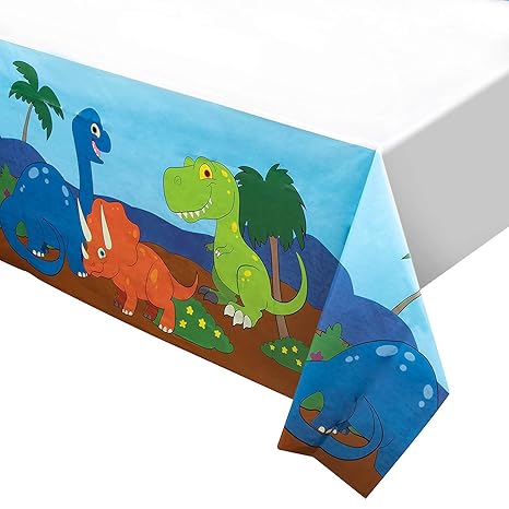 Dinosaur Plastic Tablecloth 3 Pack Dino Party 54 X 108 Inch
