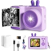 Kids Camera Instant Print Camera for Kids 1080P Toddler Camera That Print Photos Children Instant Cameras Toy for Girls Boys Age 3-12 Travel Kid Digital Camera Christmas Birthday Gifts (Purple)